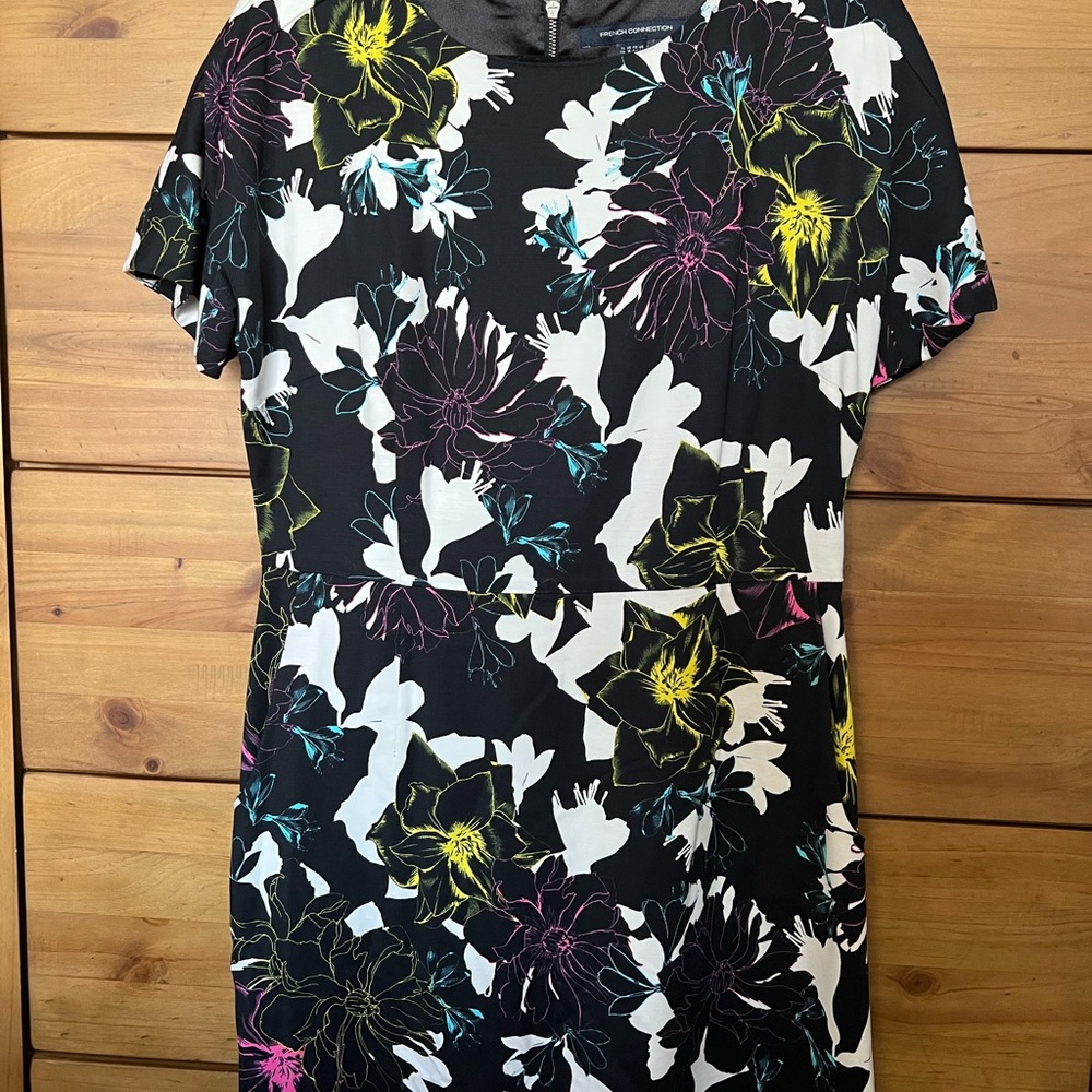 Floral Black Dress with Pop of bright colors